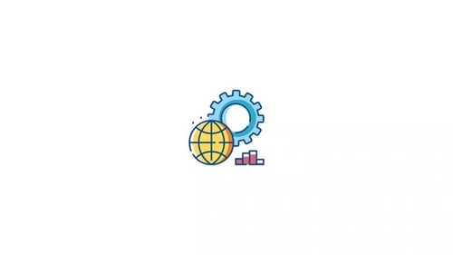 Animated Global Settings Technology Icon