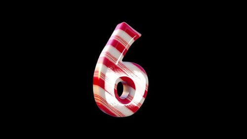Christmas Candy Cane Number 6 Loop