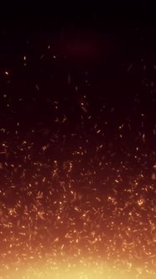 Golden Embers Dancing In Darkness A Warm Sparkling Firelight Scene With Ember Loop Vertical