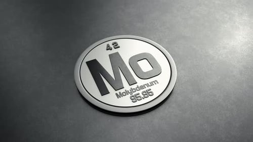 Molybdenum Element From Periodic Table Round Shiny Metallic Icon