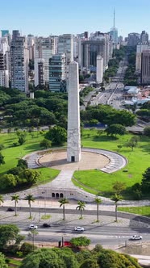 Obelisk Monument in downtown Sao Paulo in Brazil.