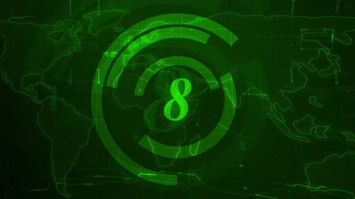 Animated Futuristic Global Digital Countdown with World Map