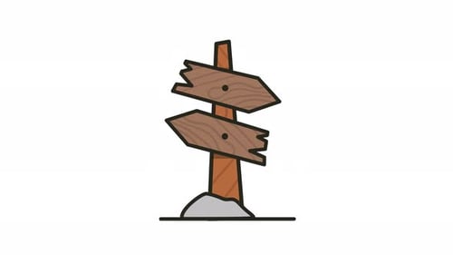 Modern Animated Directional Road Sign Icon