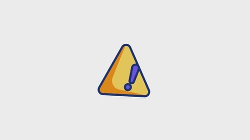 Animated Flat Design Warning Sign Icon