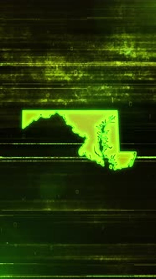 Carte numérique futuriste des problèmes du Maryland - Vidéo verticale