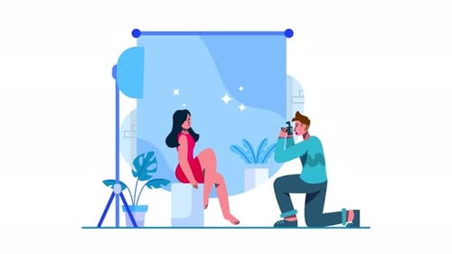 Flat Design Studio Photoshoot Animation