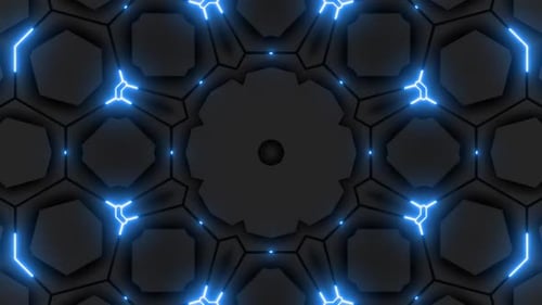 Glowing Geometric Neon Lines Abstract Background Loop