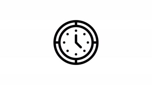 Animated Flat Design Clock Icon