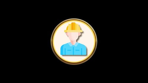 Labour Day Man Icon Loop