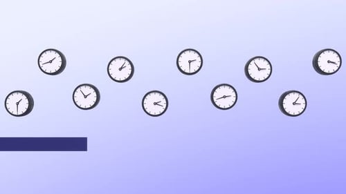10-Second Loading Bar Animation with Flying Clocks and Progress Bar.