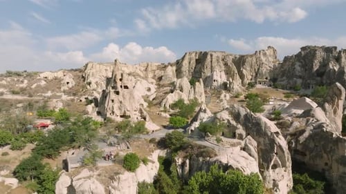 Drone shot of Cappadocia, Turkiye Unveiling a Landscape of Göreme