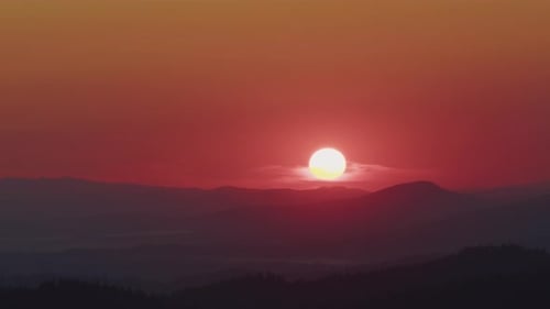 Sunset in the Carpathian Mountains