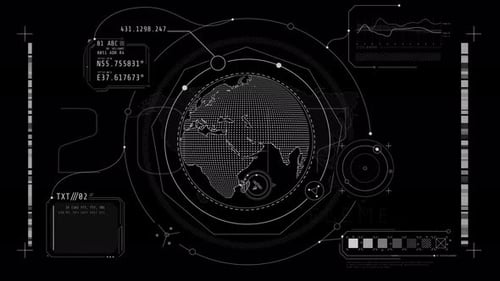 Abstract HUD Infographics with Planet Earth Observation Data