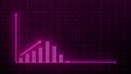 Business Graph Chart Bar Growth Report Animation Pink Color