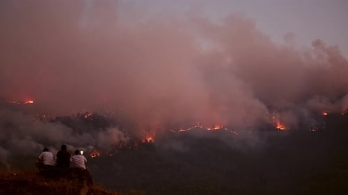 Fire Disaster in Town Forest, Global Warming
