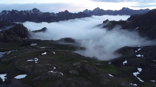 Lakes and Sea of Clouds – Serene Aerial Dreamscape