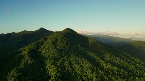 Mountain Ridge Covered In Dense Trees Near Timbaan In The Municipality Of San Andres, Province Of Ca