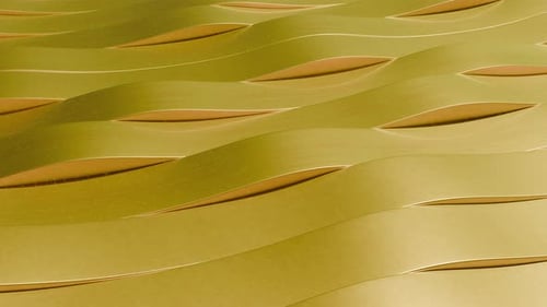 Abstract Golden Fluid Waves Motion Background Loop