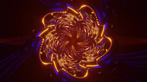 Flashing Neon Lights Create a Vibrant Rhythmic Disco Pattern in a Continuous VJ Loop