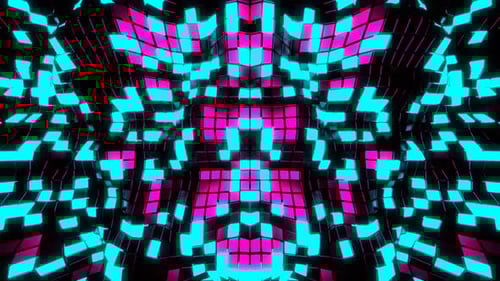 Cyan Adn Pink Grid Of Moving Squares Background Vj Loop l 4K
