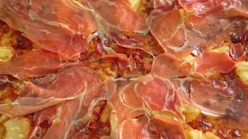 Pizza with prosciutto or parma ham pizza - Italian food style