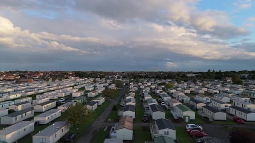 Coastal sunset on the popular seaside holiday resort of Skegness on the east coast of england. Warm