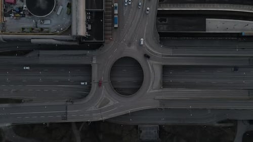 Aerial video of roads. with cars, Stockholm Sweden