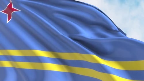 Realistic Waving Aruba Flag Animation