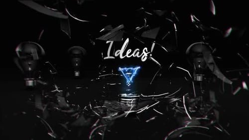 Exploding Light Bulbs that opens Vision, Creative and Ideas message!