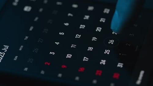 Scrolling Digital Calendar On Smartphone