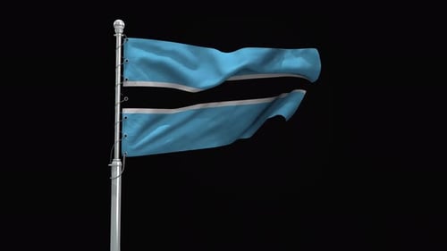 Realistic Waving Botswana National Flag Animation