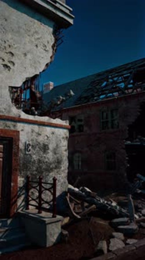 Demolished Building Against Sky