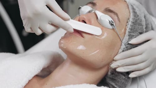 Skincare Treatment Session Focusing on Rejuvenation in a Wellness Clinic