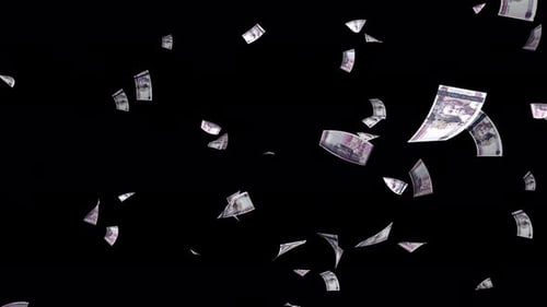 Falling 100 Jersey Pound Banknotes Animation