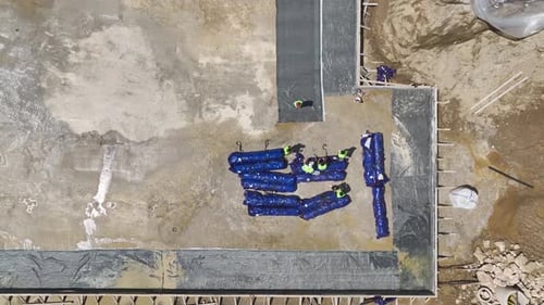 Luftaufnahme, Neubau, Planüberprüfung, Dämmung von Bewehrungswerken und Fundamenten