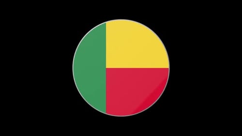 Benin Flag 3D Spinning Emblem Animation