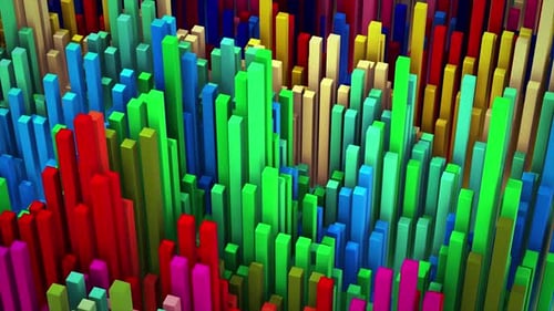 Dynamic Colorful Geometric Bars Abstract Motion Background