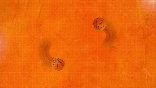 Modern Basketball Loop Animation with Textured Grid