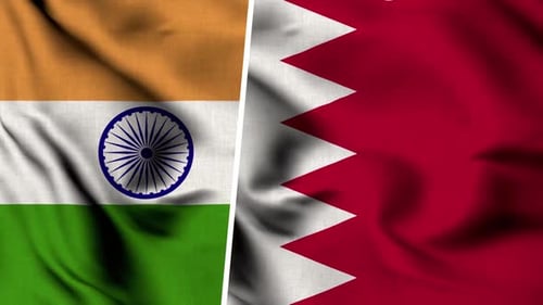 Bandera de la India y bandera de Bahrein