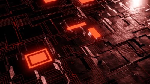 Scifi Panel Alien Tech Metal Red