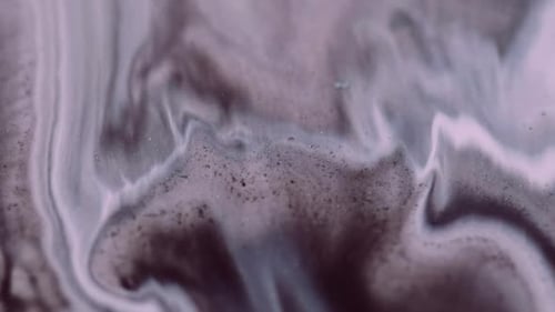 Wet Marble Liquid Shimmer Drip Gray White Paint