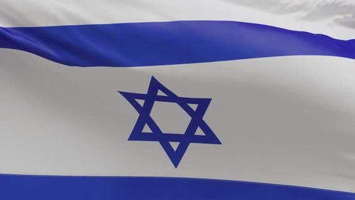 Waving Flag of Israel Seamless Loop Animation