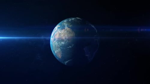 Earth from space. Rotating planet earth. Blue planet.