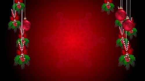 Elegant Christmas Holly and Ornaments Frame Background Loop