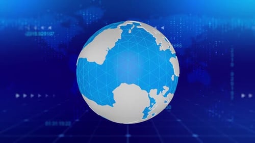 Globe Seamlessly Rotating Blue