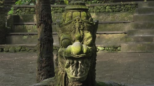 Balinese culture heritage sculpture religion in Bali Monkey Forest Ubud Indonesia