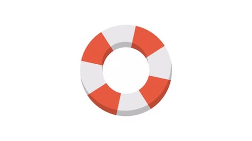 Animated Lifebuoy Icon for Safety and Support