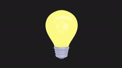 Modern Light Bulb Idea Power On Animation