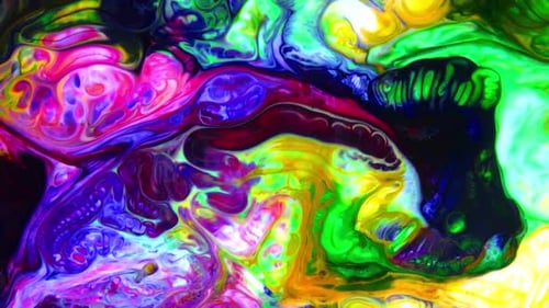 Vibrant Fluid Colors in Motion Graphic Abstraction