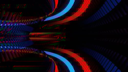 Partial Circular Moving Red And Blue Neon Lines Background Vj Loop In 4K